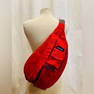 KAVU Rope Sack Sling Crossbody Backpack red
